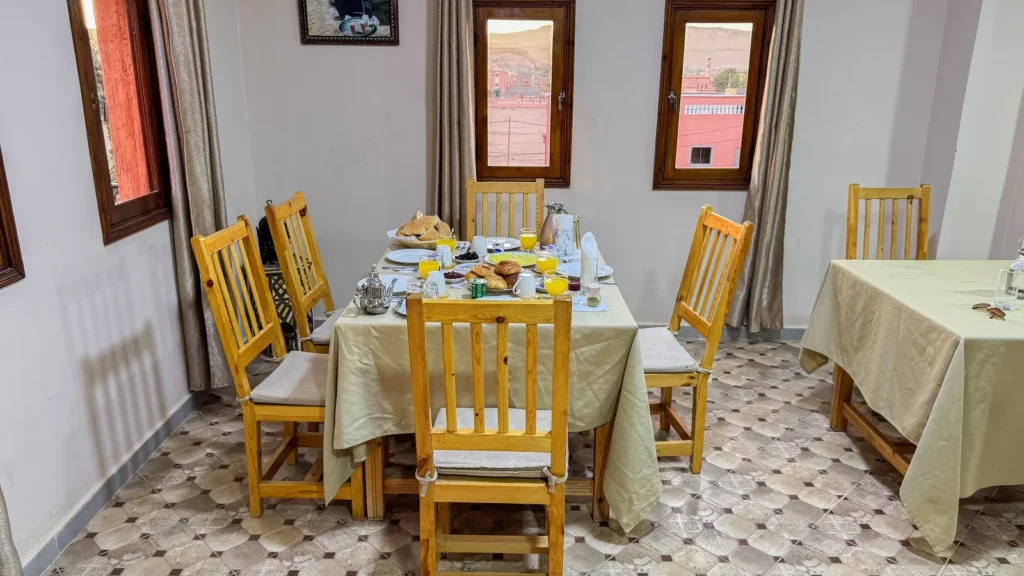 Moroccan breakfast at Riad Ouinz in Ait Ben Haddou