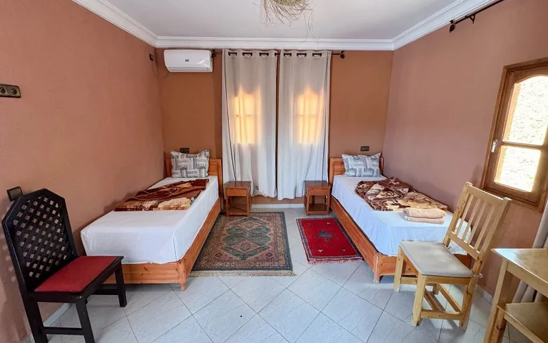 Twin room at Riad Ouinz in Ait Ben Haddou